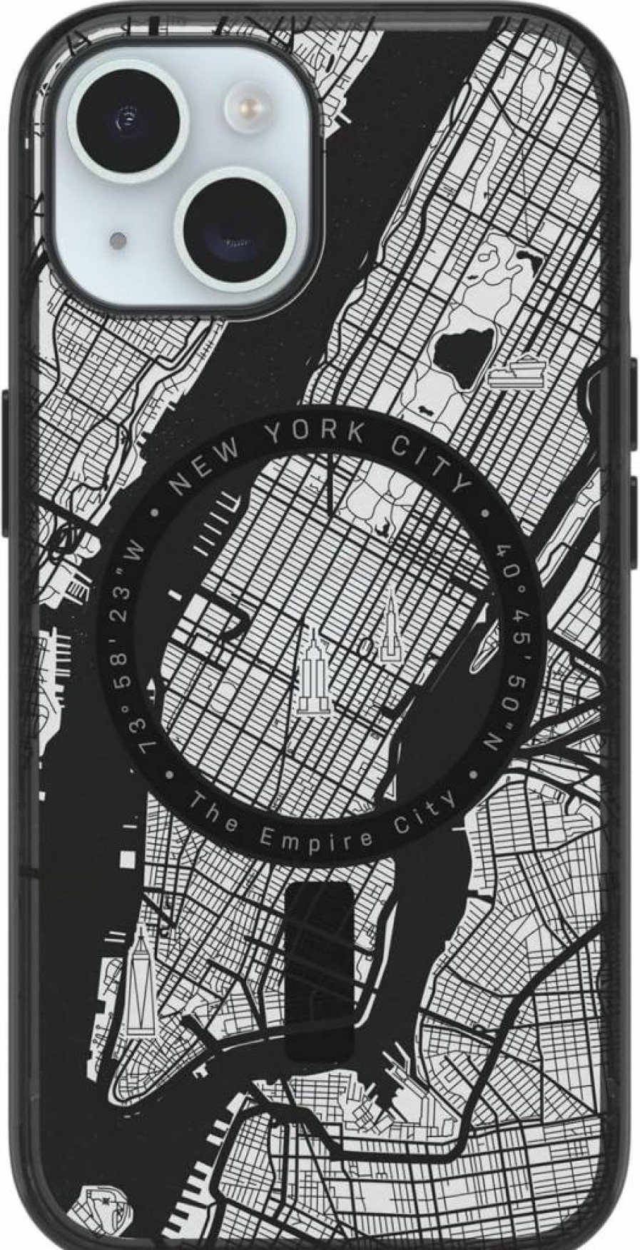 OtterBox iPhone 15 Clear Case with Black Grip Edge - London Edition