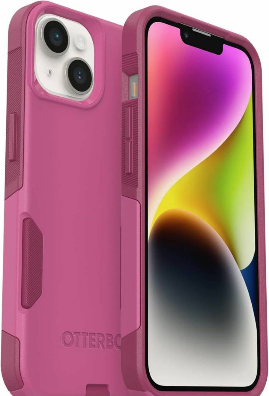 OtterBox Commuter Series Case for iPhone 14 & iPhone 13 - Slim Tough Protective Cover with Port Protection in Fuchsia Pink