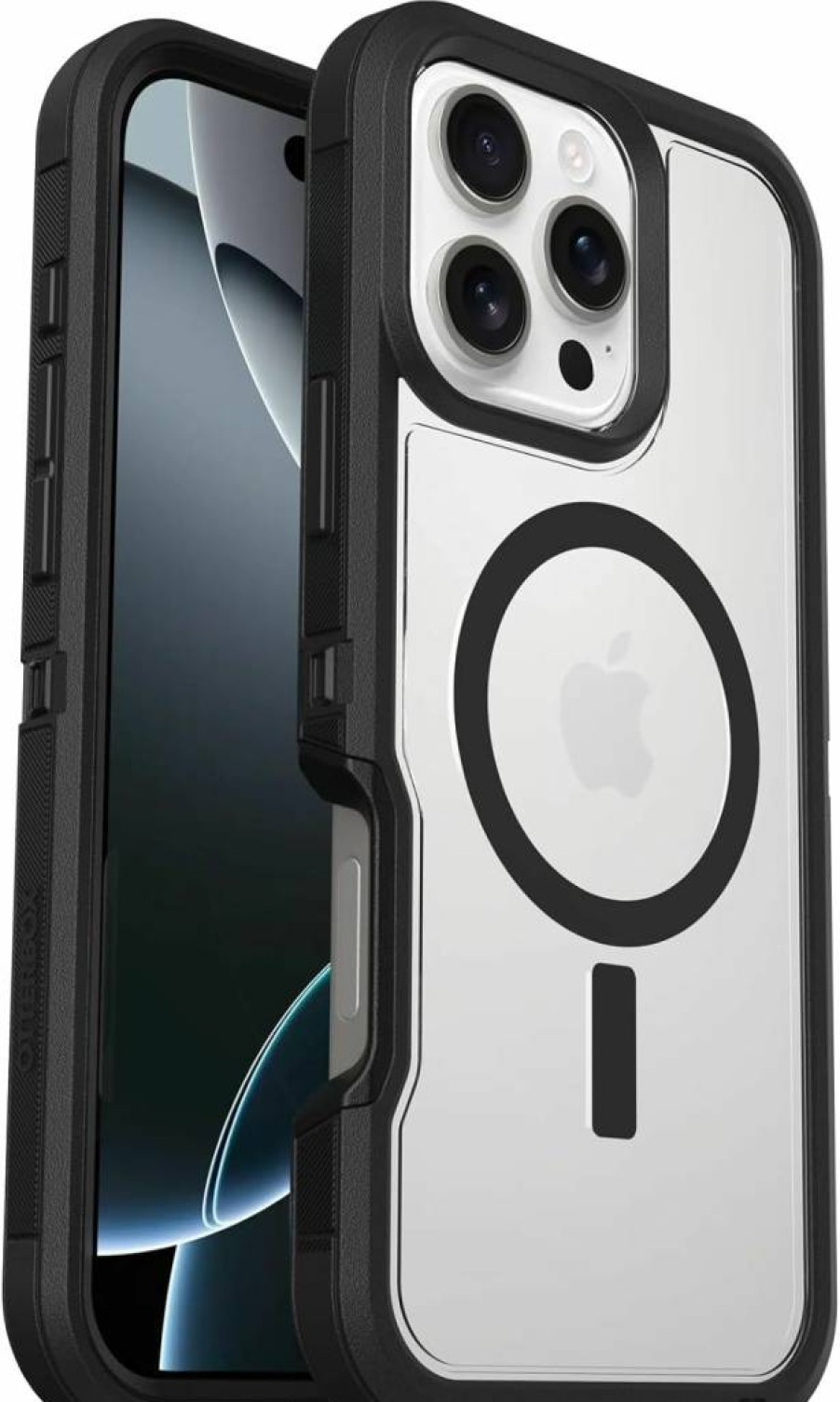 OtterBox iPhone 16 Plus Defender Series XT Clear Protective Case - Dark Side | Single Unit Polybag Packaging