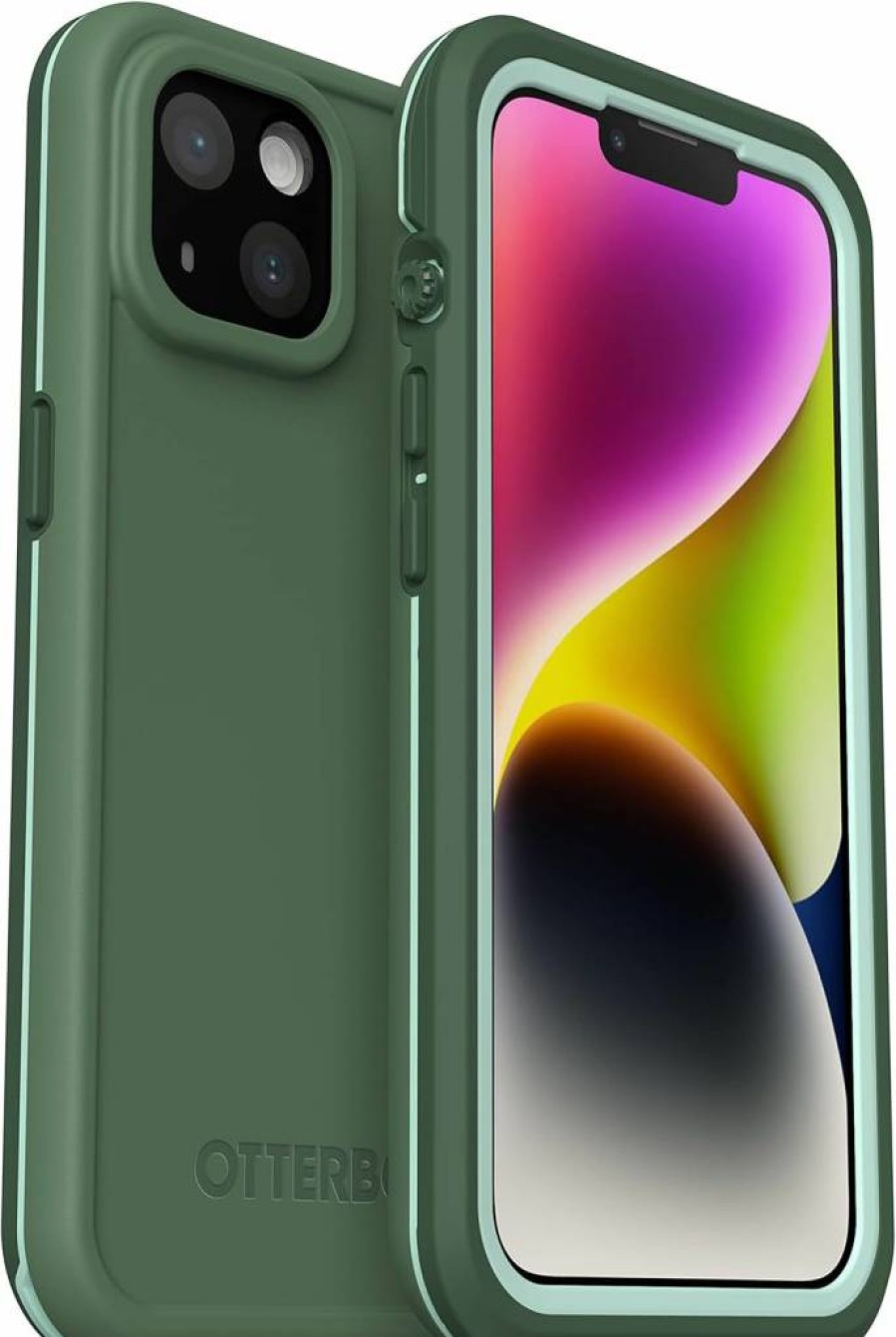 OtterBox Fre Series Waterproof MagSafe Case for iPhone 14 Plus - Green | Lifeproof Design | Shockproof Protection