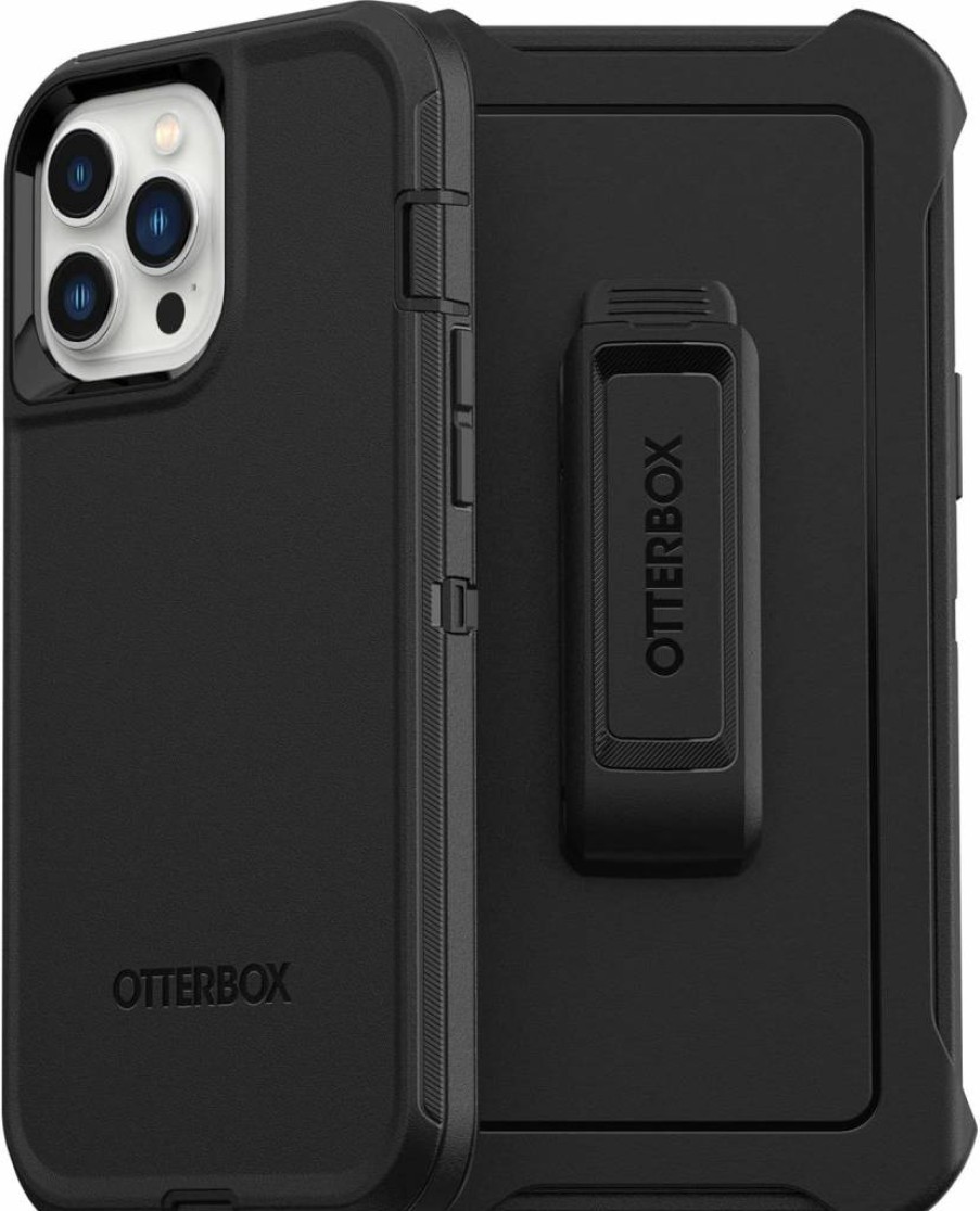 OtterBox Defender Series Case for iPhone 13 Pro - Rugged Protective Cover with Holster Clip Kickstand & Port Protection - Durable Black Polybag Packaging for Business Bulk Orders