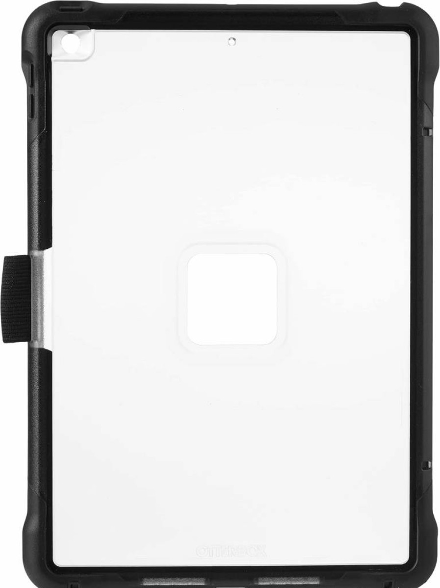 OtterBox Unlimited Series Case with Kickstand & Hand Strap + Screen Protector for iPad 7th/8th/9th Gen 10.2" (2019-2021 Models) - Clear/Red Protective Cover