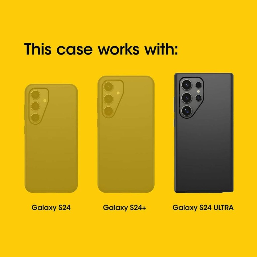 OtterBox Commuter Series Case for Samsung Galaxy S24 Ultra - Slim Protective Cover with Port Protection, Durable Black Phone Case