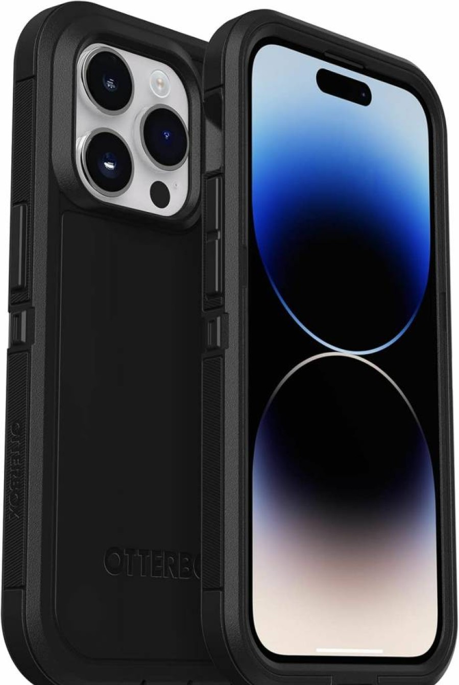 OtterBox Defender Series XT iPhone 14 Pro Max Case - Black Crystal, Rugged, MagSafe Compatible, Lanyard Attachment, Screenless Design