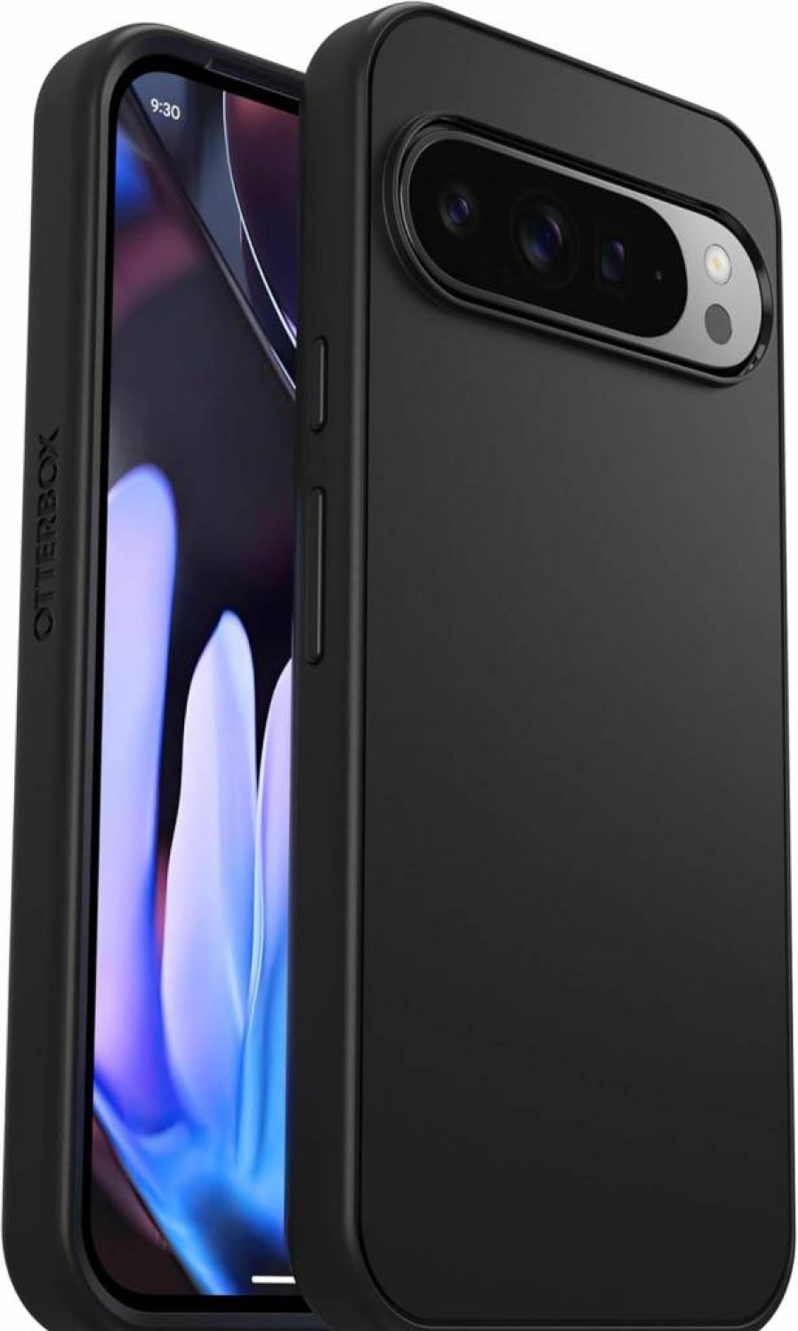 OtterBox Symmetry Series Case for Google Pixel 9 & 9 Pro - Slim Protective Cover with Wireless Charging, Raised Edges for Screen & Camera Protection - Black