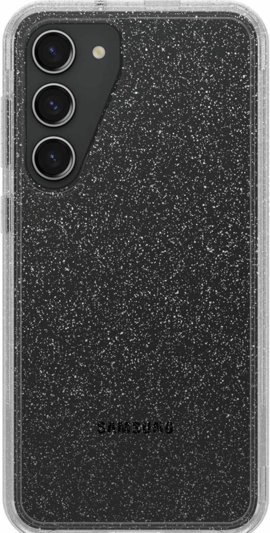 OtterBox Symmetry Series Case for Samsung Galaxy S23+ - Clear Glitter Stardust Design, Slim Protective Cover with Raised Edges, Wireless Charging Compatible