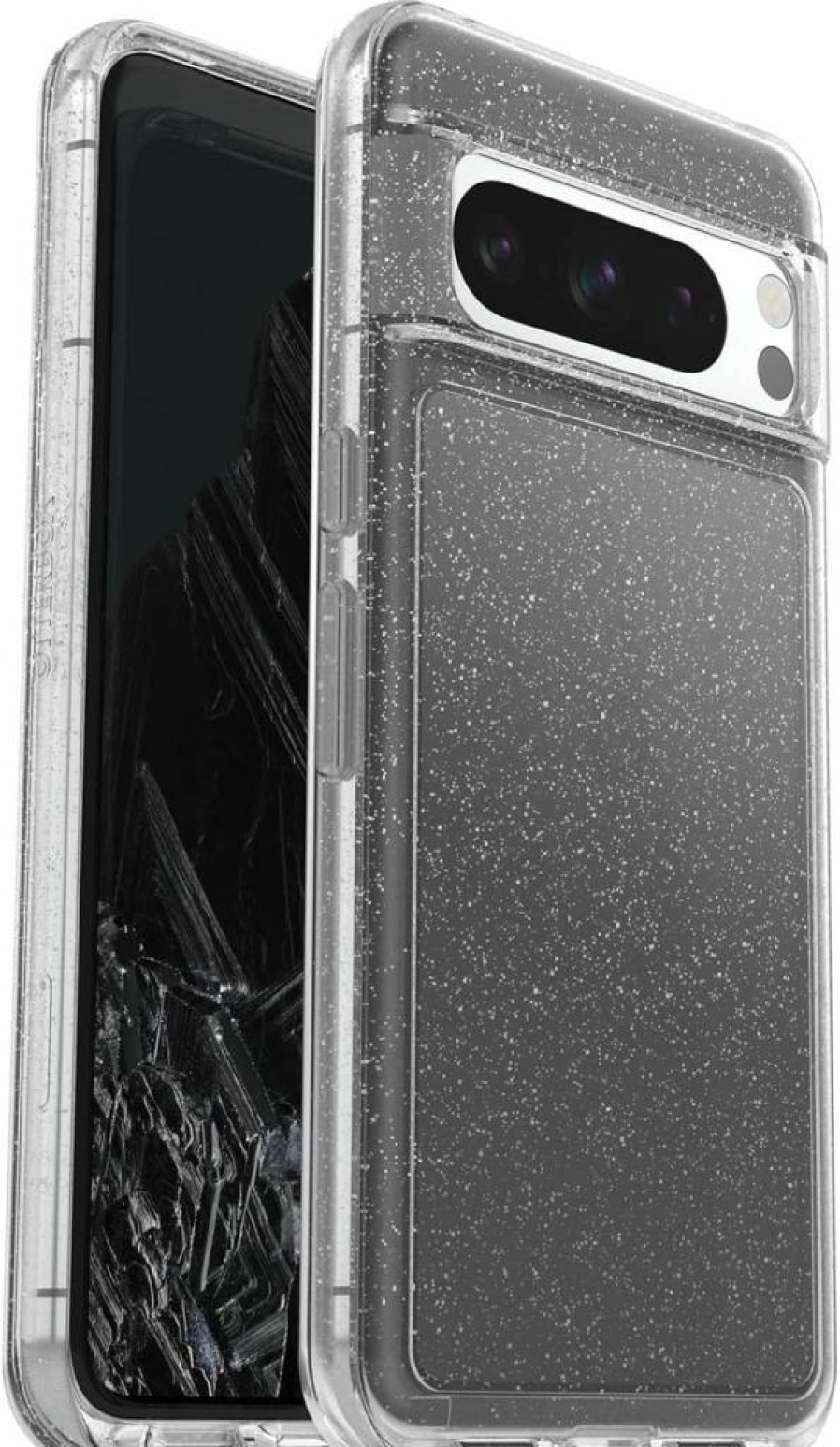 OtterBox Symmetry Series Clear Case for Google Pixel 8 Pro - Stardust Glitter, Slim Protective Cover with Raised Edges, Wireless Charging Compatible