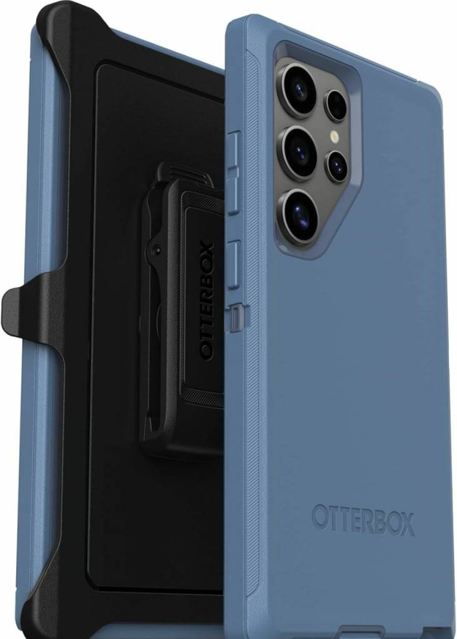 OtterBox Defender Series Rugged Case for Samsung Galaxy S24 Ultra - Black | Holster Clip & Kickstand | Port Protection | Durable Protection