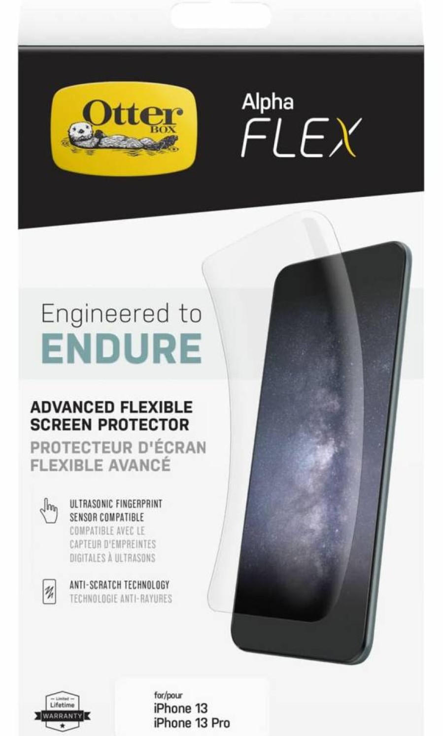 OtterBox Alpha Flex Screen Protector for iPhone 13 & 13 Pro - Clear | 2nd Generation | Anti-Scratch & Impact Protection
