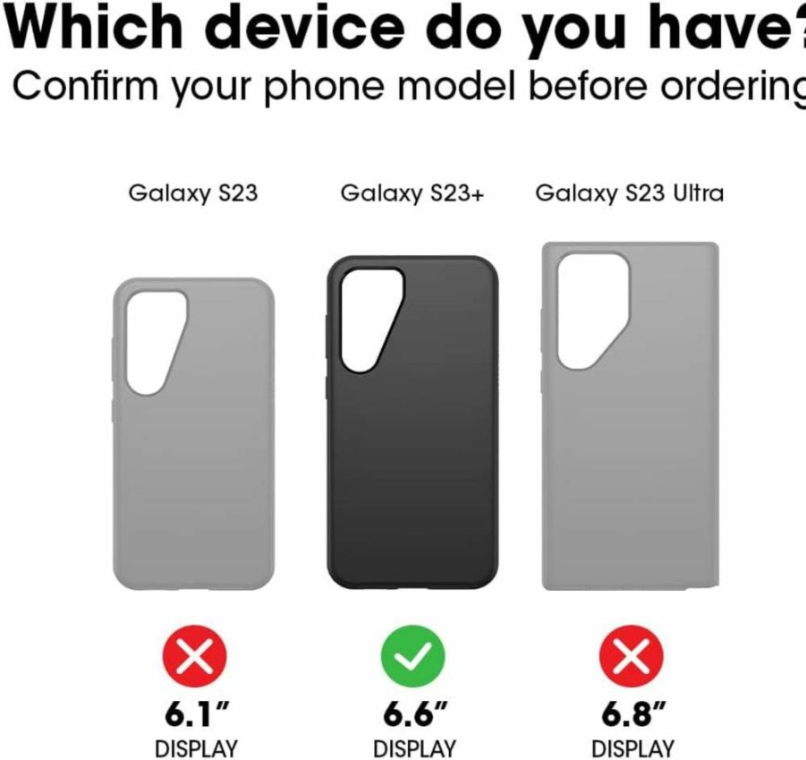 OtterBox Symmetry Series Clear Case for Samsung Galaxy S23+ - Slim Protective Cover with Raised Edges, Wireless Charging Compatible