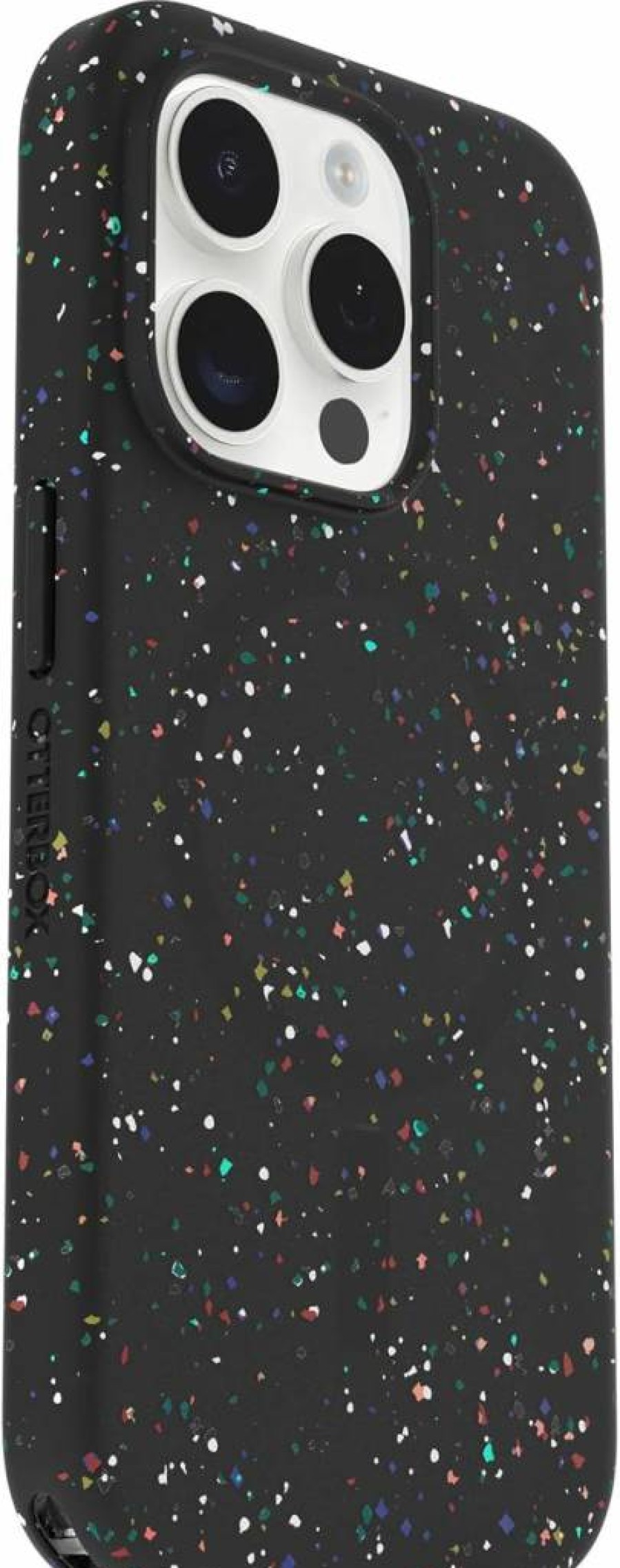 OtterBox Core Series MagSafe Case for iPhone 15 Pro Max - Sprinkles White, Sleek Rubber Design, Camera Protection & Raised Screen Lip
