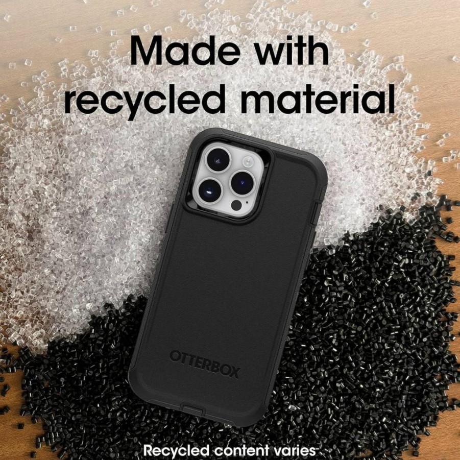 OtterBox Defender Series Rugged Case for iPhone 14 Pro Max - Black | Heavy Duty Protection with Holster Clip & Built-in Kickstand | Port Covers for Dust & Debris Defense