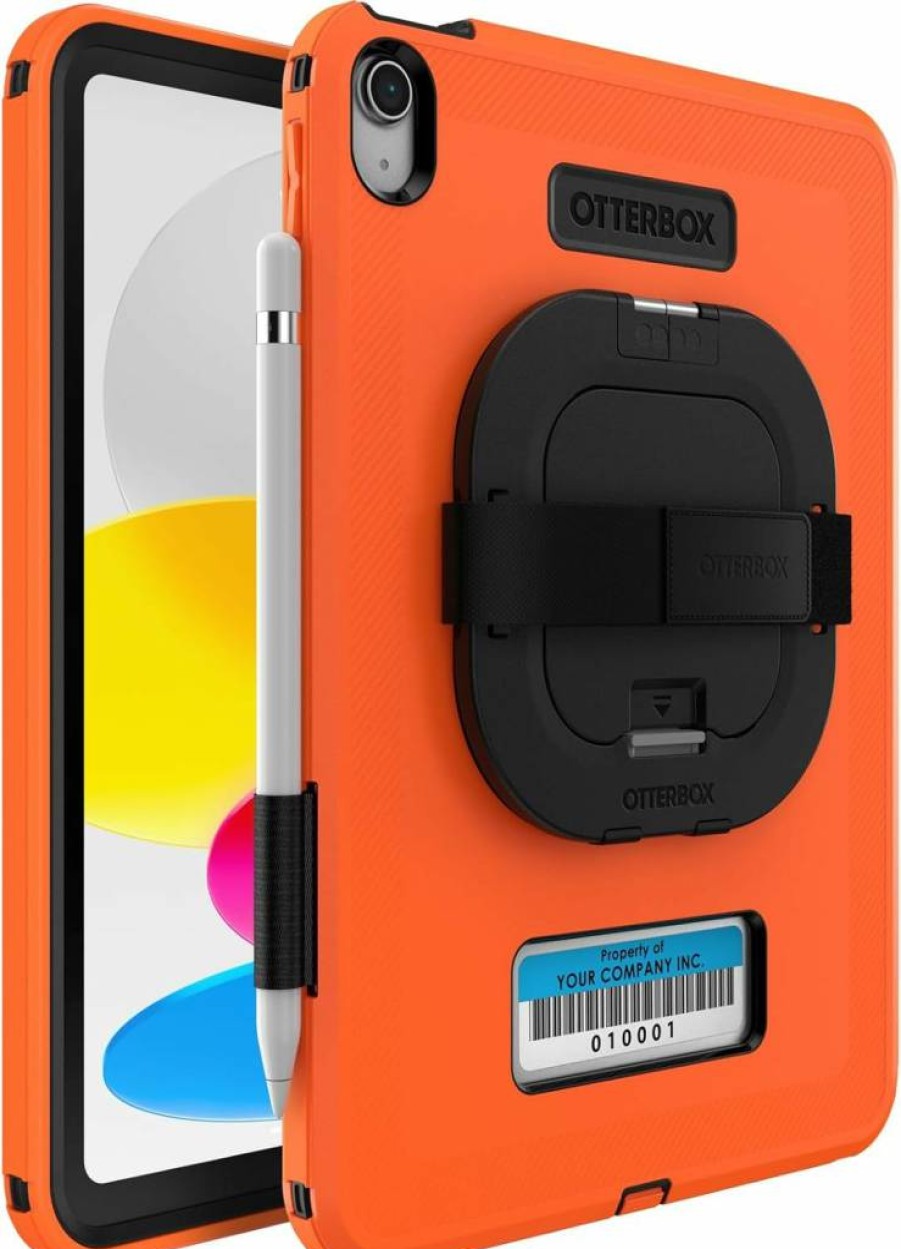 OtterBox Defender Series Rugged Case with Kickstand & Hand Strap for iPad 10th Gen & iPad (A16) - Black | Durable Protection, Port Covers, Includes Multi-Angle Shield Stand (Business Edition)