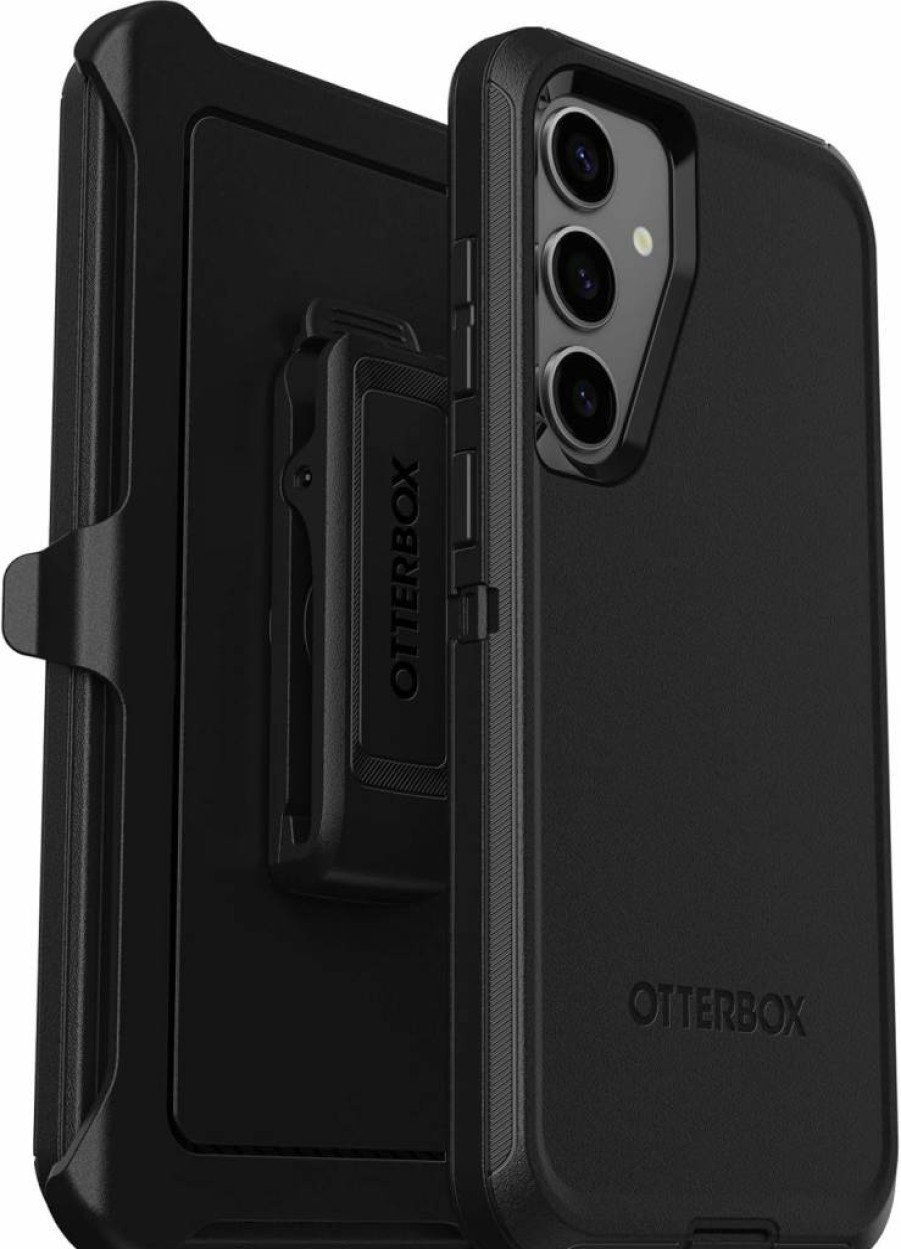 OtterBox Defender Series Rugged Case for Samsung Galaxy S24+ with Holster Clip Kickstand, Port Protection & Polybag Packaging - Durable Black Protective Cover