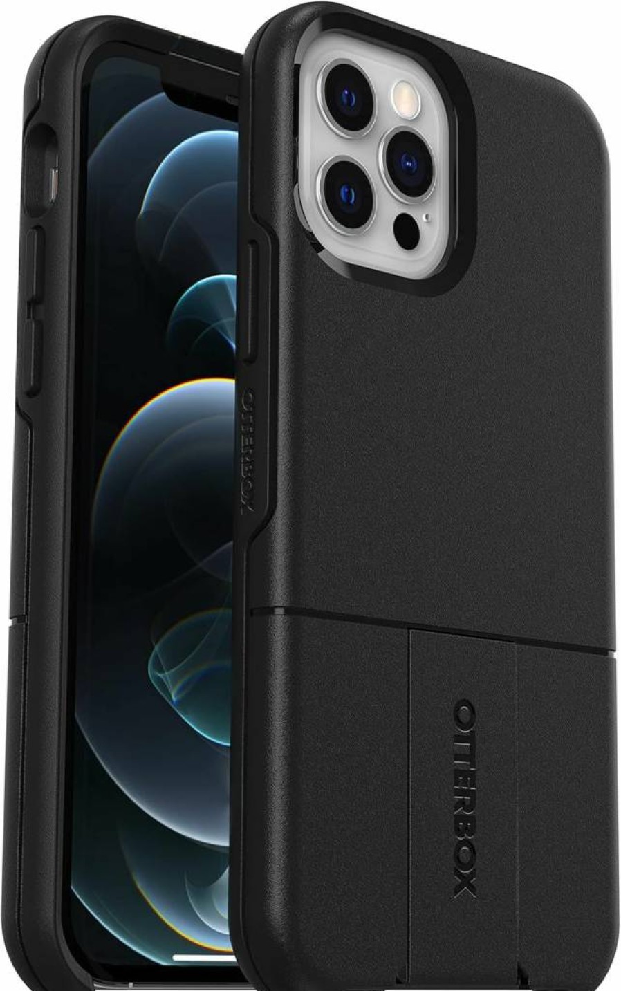 OtterBox Universe Series Protective Case for iPhone 12 & 12 Pro - Durable Black Cover (Polybag Packaging)