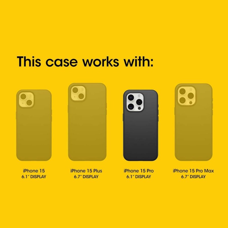 OtterBox Commuter Series Case for iPhone 15 Pro - Slim, Tough & Lightweight Protective Cover with Port Protection | Black | Polybag Packaging
