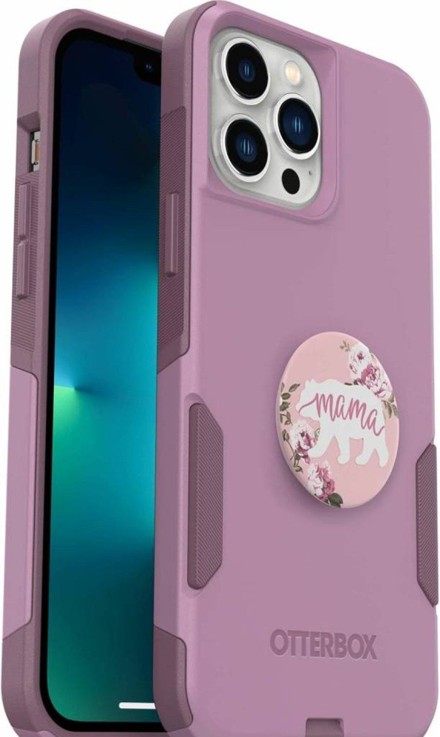 OtterBox Commuter Series Case for iPhone 12 Pro Max & iPhone 13 Pro Max with PopSockets PopGrip - Maven Way & Mama Bear Bundle