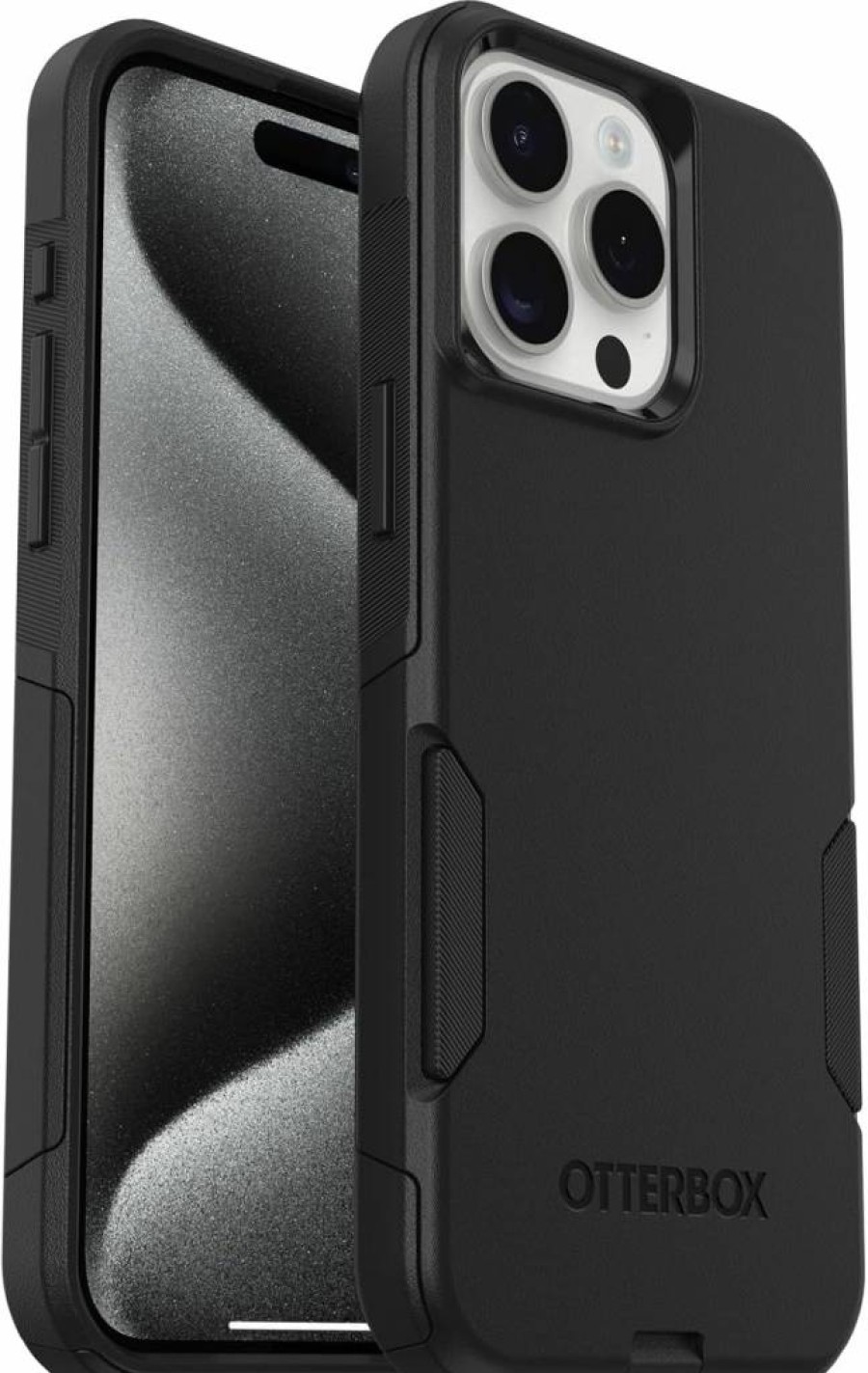 OtterBox Commuter Series Case for iPhone 15 Pro Max - Slim, Tough & Lightweight Protective Cover with Port Protection | Black | Polybag Packaging
