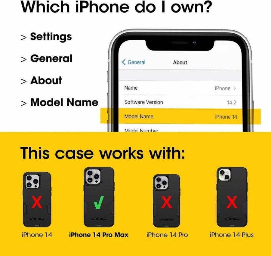 OtterBox Commuter Series Case for iPhone 14 Pro Max - Slim & Tough Protective Cover with Port Protection | Dont Be Blue (Blue) | Pocket-Friendly Design