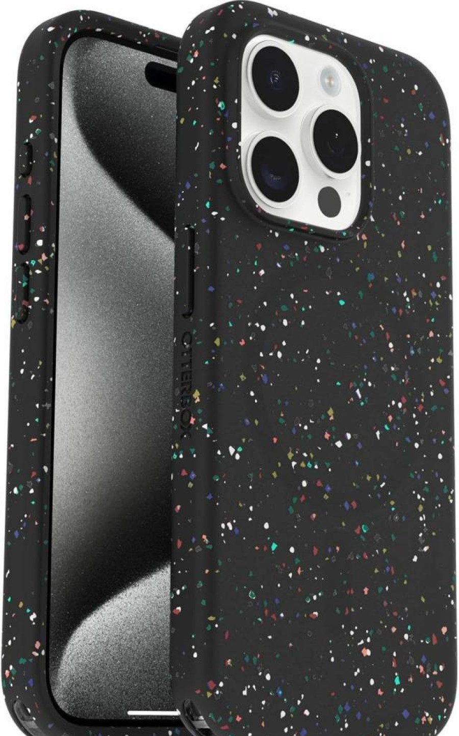OtterBox Core Series MagSafe Case for iPhone 15 Pro Max - Carnival Night Black, Slim Rubber Design, Camera Protection, Raised Screen Edge