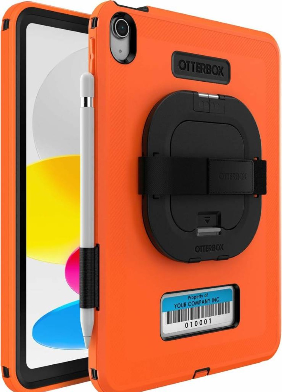 OtterBox Defender Series Case with Kickstand and Hand Strap for iPad 10th Gen & iPad (A16) - Black (Business Edition, Non-Retail Packaging)