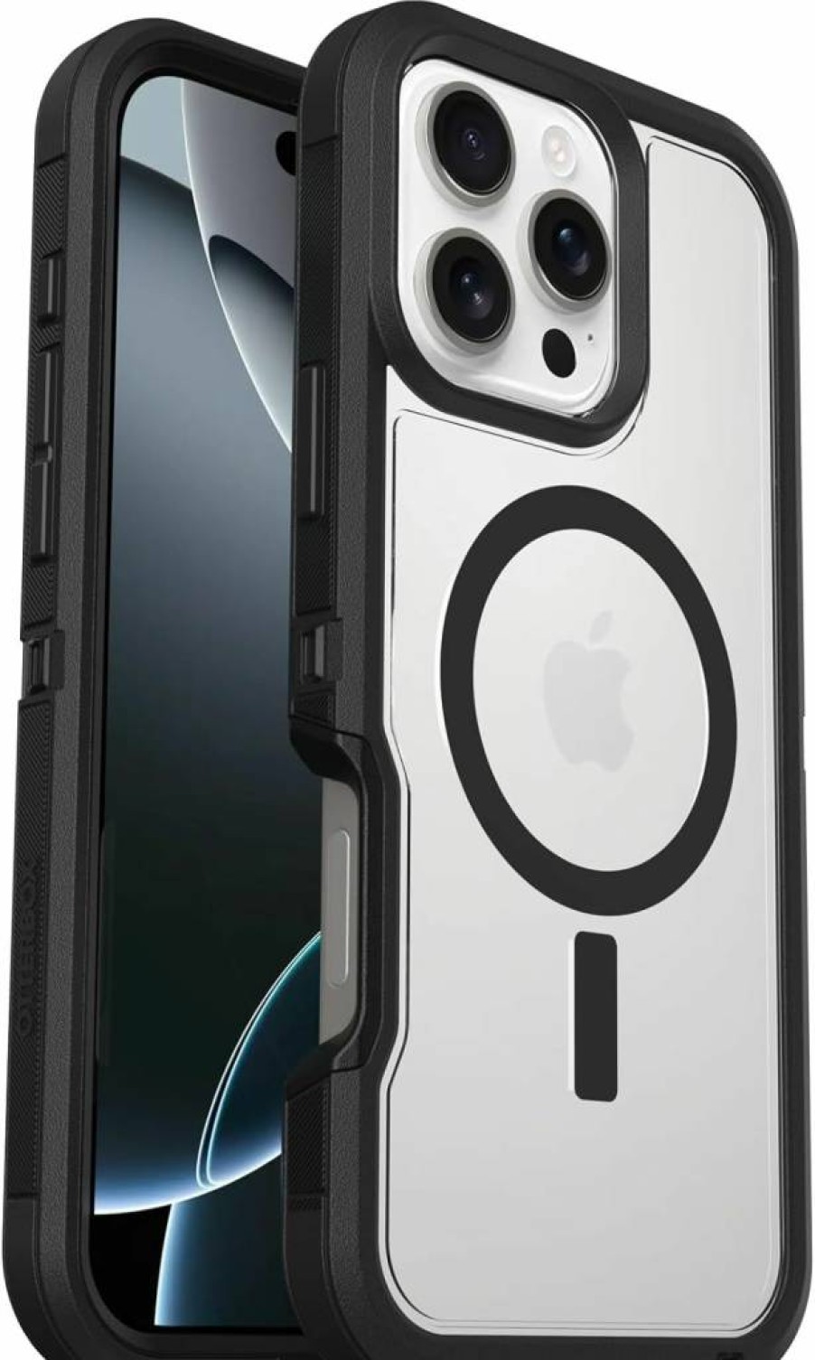 OtterBox Defender Series XT Clear Case for iPhone 16 - Dark Side | Protective Phone Cover | Single Unit in Polybag