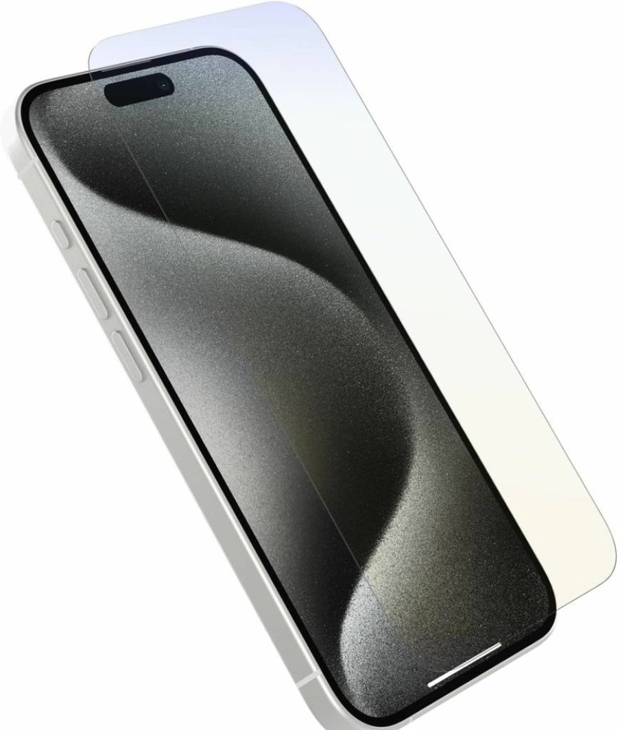 OtterBox iPhone 15 Pro Premium Pro Glass Screen Protector - Antimicrobial, Anti-Scratch, Shatterproof, Privacy Guard, Crystal Clear (Polybag Packaging, Business Bulk Orders)