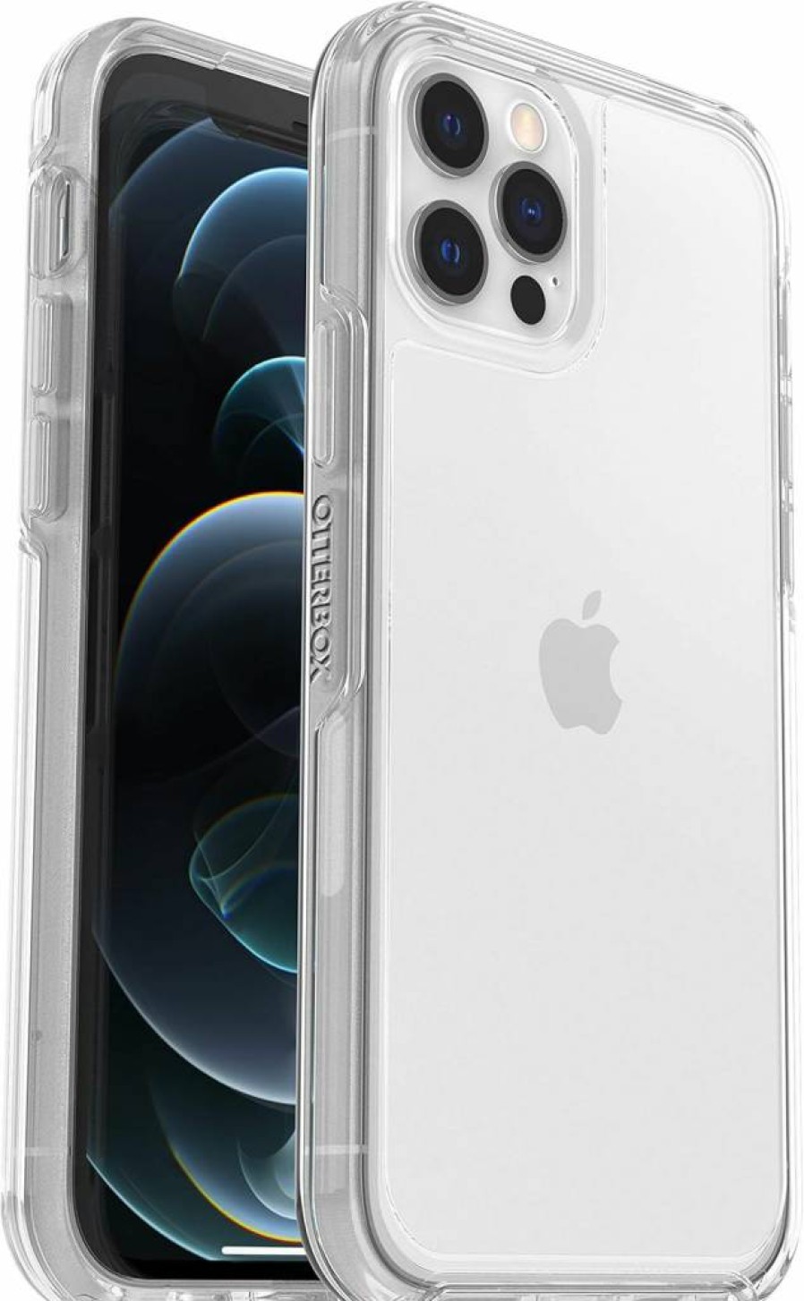OtterBox Symmetry Series Case for iPhone 12 & 12 Pro - Black, Ultra-Sleek Protective Cover with Wireless Charging Compatibility & Raised Edges for Screen & Camera Protection