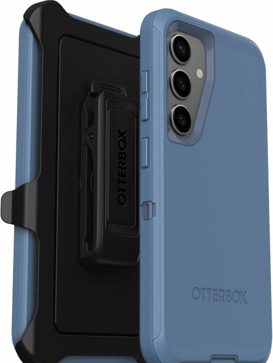 OtterBox Defender Series Rugged Case for Samsung Galaxy S24 with Holster Clip & Kickstand, Black - Durable Protection & Port Covers