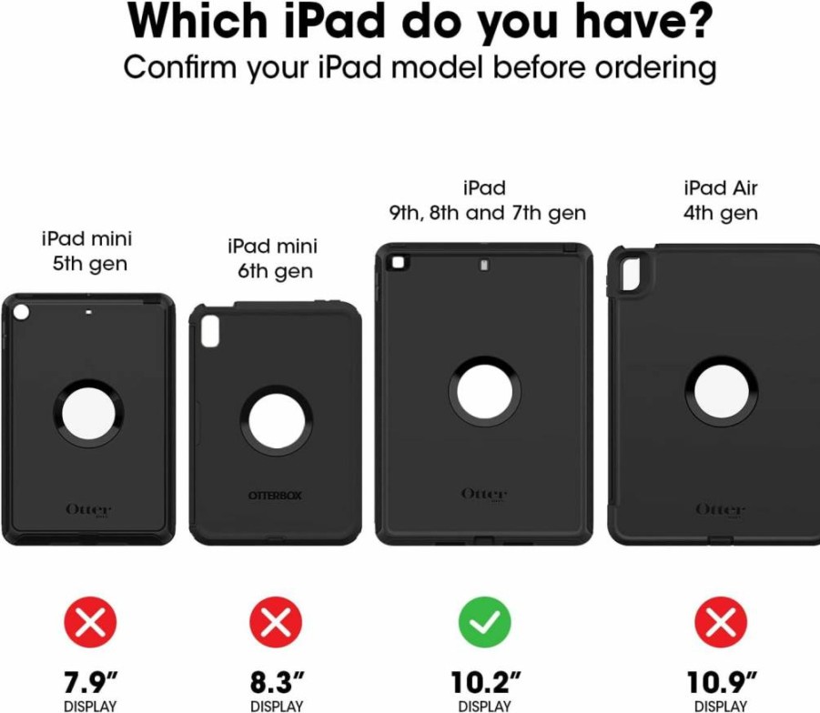 OtterBox Symmetry Clear Protective Case for iPad 8th/7th Generation - Slim Transparent Cover with Ultra-Sleek Design - Single Unit Polybag Packaging