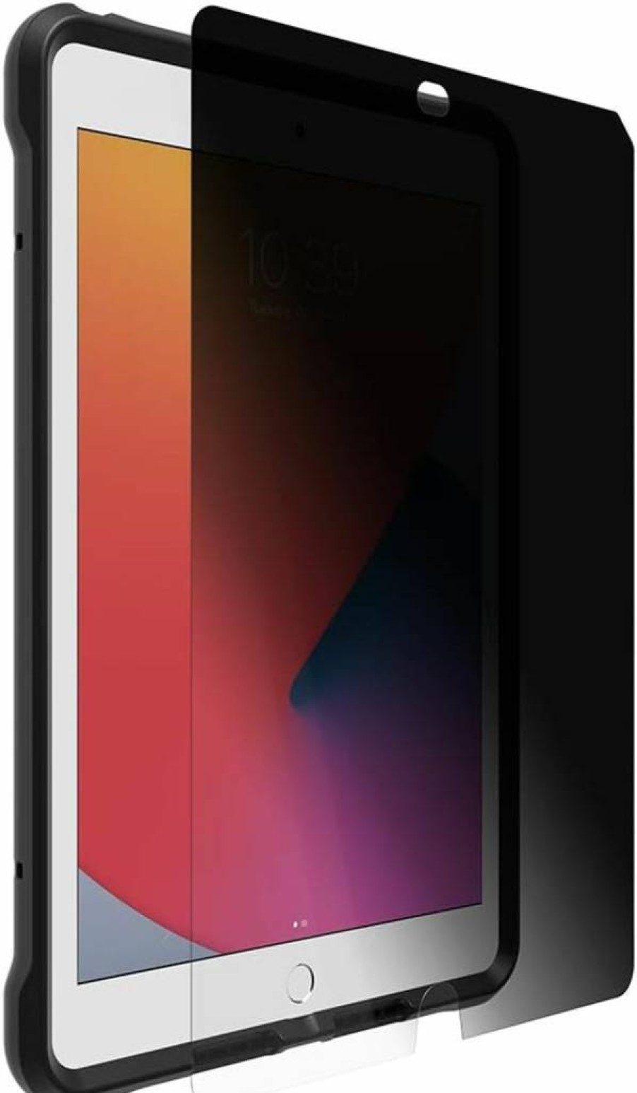 OtterBox Unlimited Series Privacy Screen Protector for iPad 9th/8th/7th Gen 10.2" - Anti-Spy Clear/Black Shield - Polybag Packaging