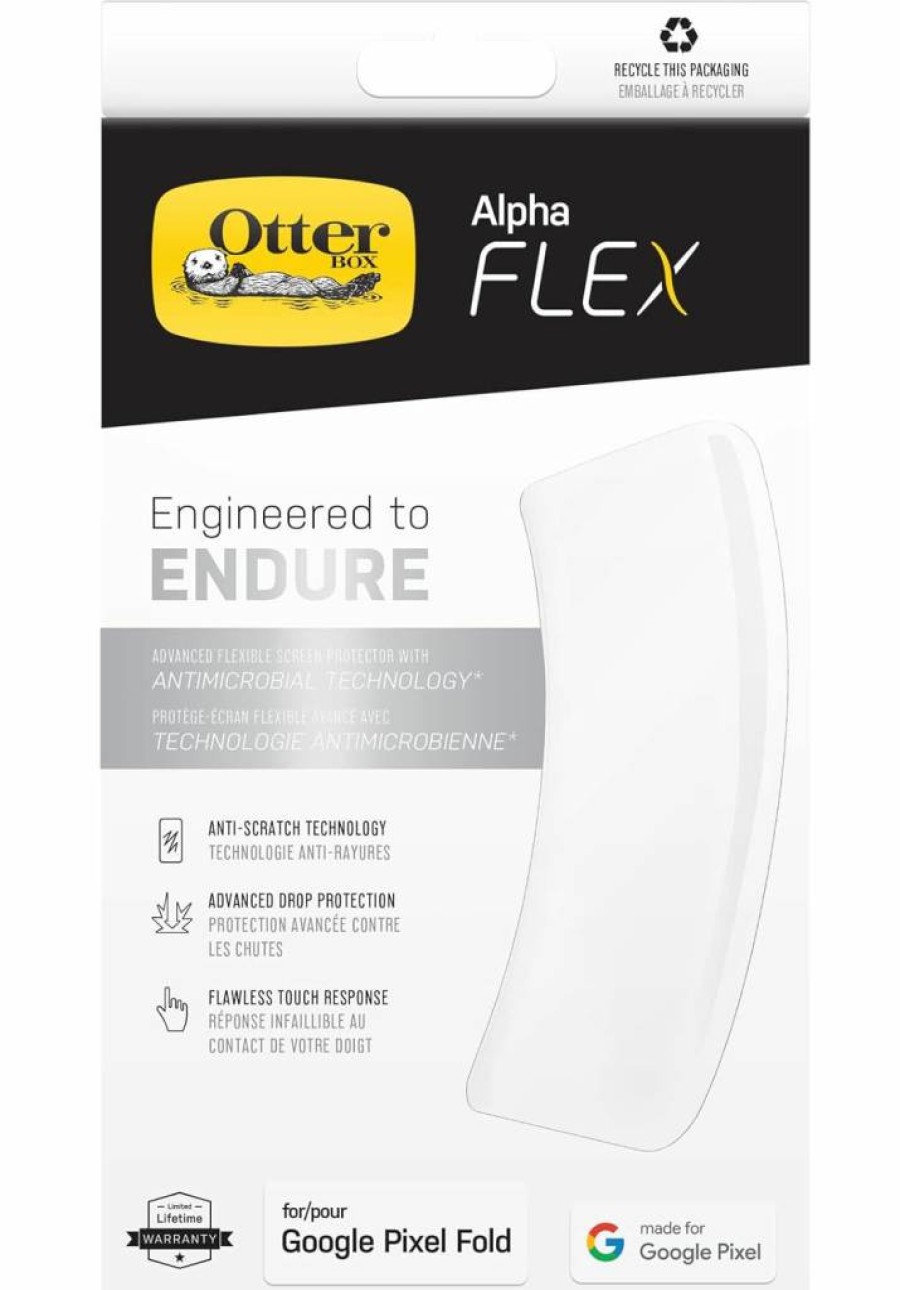 OtterBox Alpha Flex Antimicrobial Screen Protector for Google Pixel Fold - Anti-Germ, Scratch-Resistant, Case-Friendly