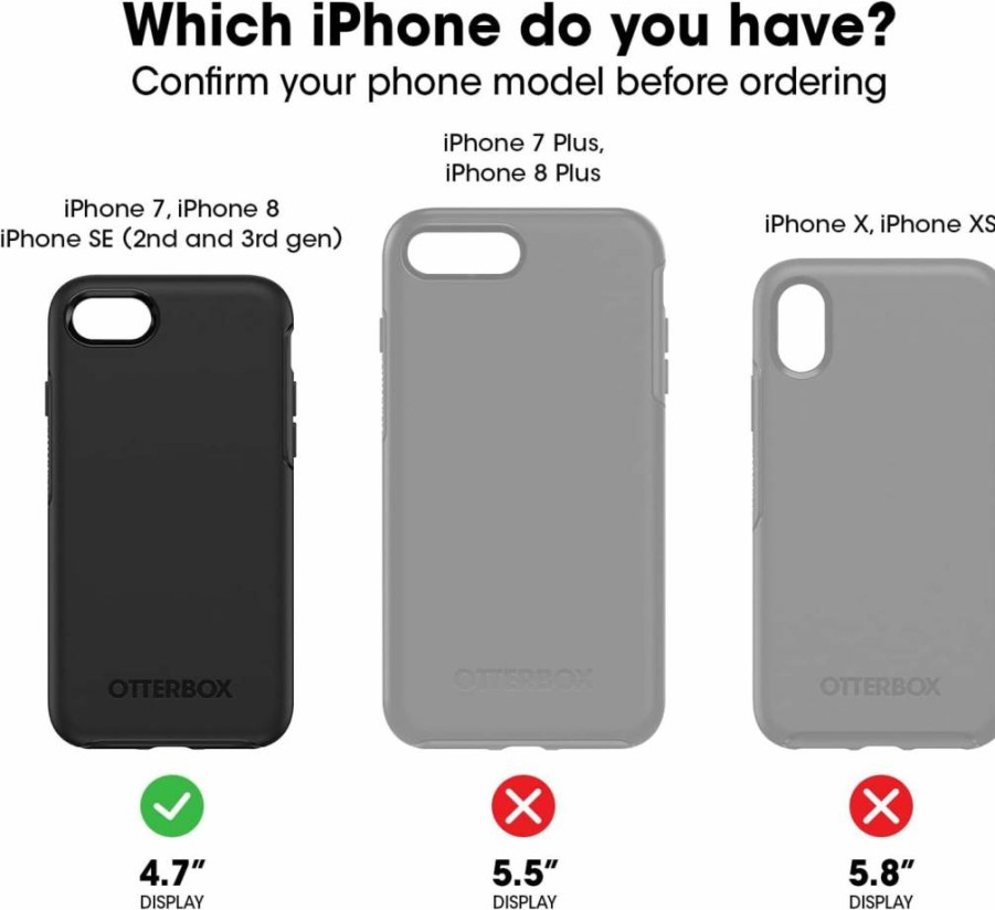 OtterBox Symmetry Series Clear Case for iPhone SE 3rd/2nd Gen & iPhone 7/8 | Ultra-Sleek, Wireless Charging Compatible, Protective Raised Edges | Polybag Packaging