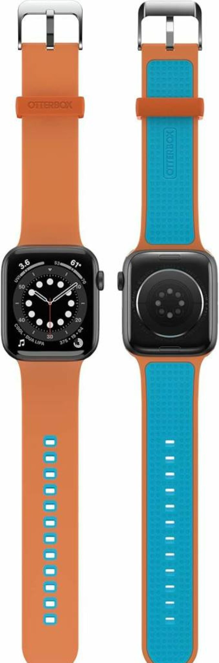OtterBox All Day Band for Apple Watch Series 4/5/6/7/8/SE 42mm 44mm 45mm 49mm - Durable Sport Strap in Autobahn Black
