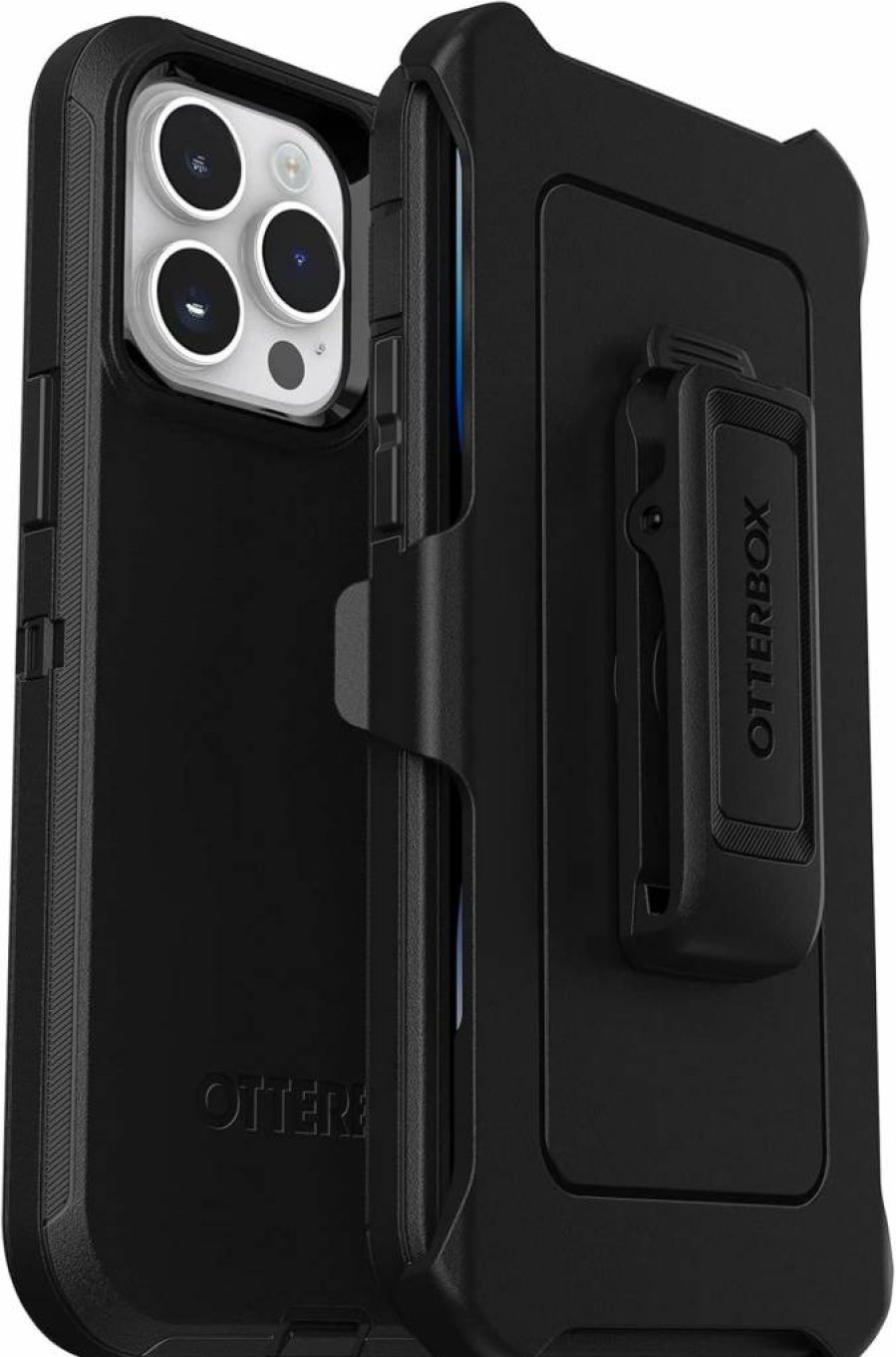 OtterBox Defender Series Rugged Case for iPhone 14 Pro Max - Black | Holster Clip & Kickstand | Port Protection | Durable Heavy Duty Cover