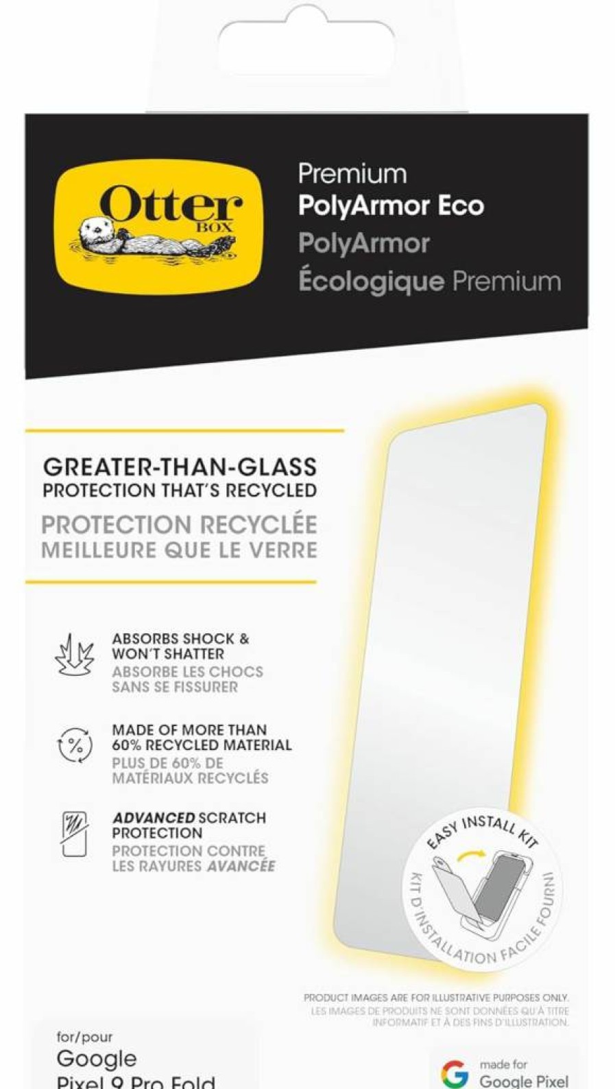 OtterBox Google Pixel 9 Fold Screen Protector - Polyarmor Premium with Vivid Clarity & True Touch, Easy Install
