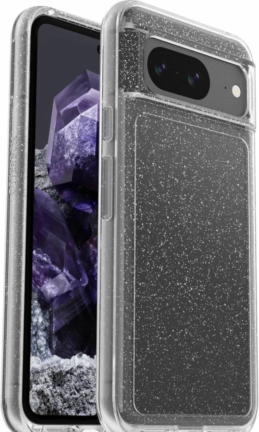 OtterBox Symmetry Series Case for Google Pixel 8 - Slim Black Protective Cover with Wireless Charging, Raised Edges for Screen & Camera Protection (Polybag Packaging)