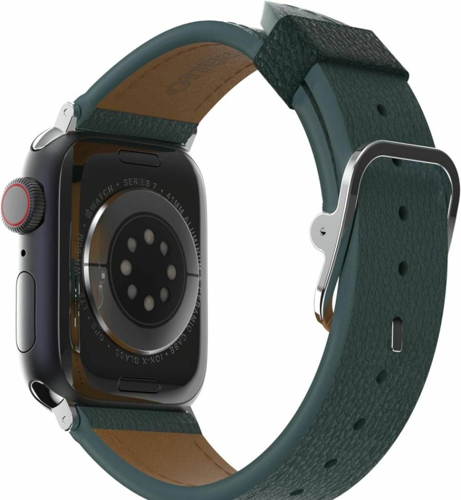 OtterBox Symmetry Cactus Leather Band for Apple Watch Series 7/8/9 40mm 41mm 42mm - Rich Adobe Brown Genuine Leather Strap