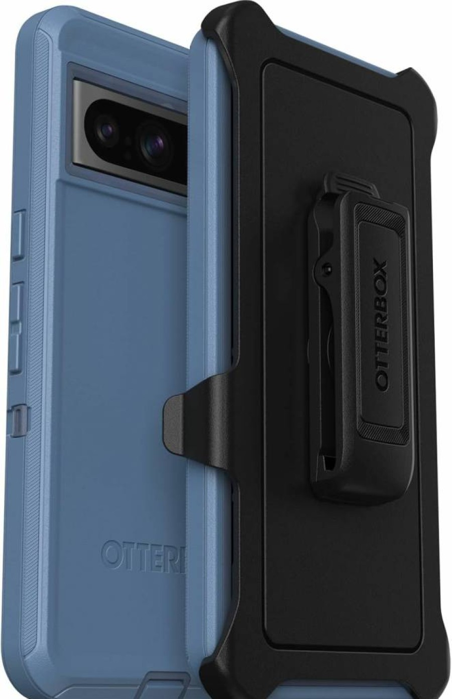 OtterBox Defender Series Rugged Case for Google Pixel 8 Pro - Baby Blue Jeans | Holster Clip Kickstand | Port Protection | Durable Polybag Packaging