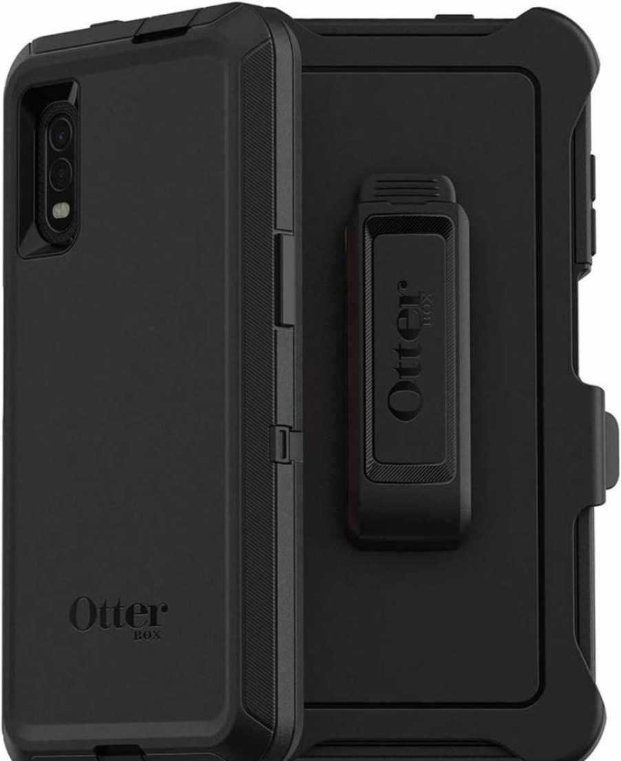 OtterBox Defender Series Case for Samsung Galaxy Xcover Pro - Rugged, Durable Black Protective Cover with Holster Clip & Kickstand, Port Protection