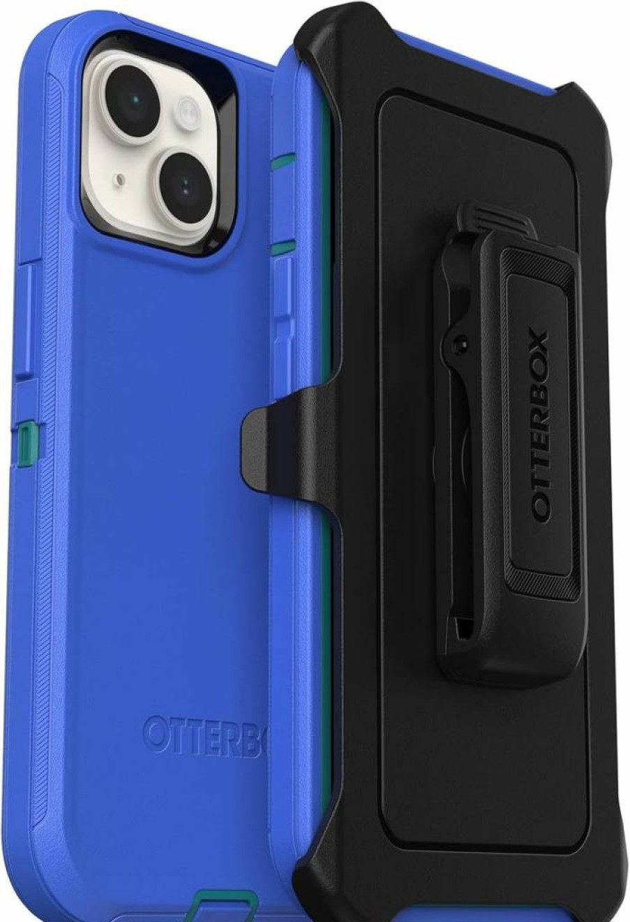 OtterBox Defender Series Rugged Case for iPhone 14 & iPhone 13 - Black | Heavy Duty Protection with Holster Clip & Built-in Kickstand | Port Covers | Drop Proof Design