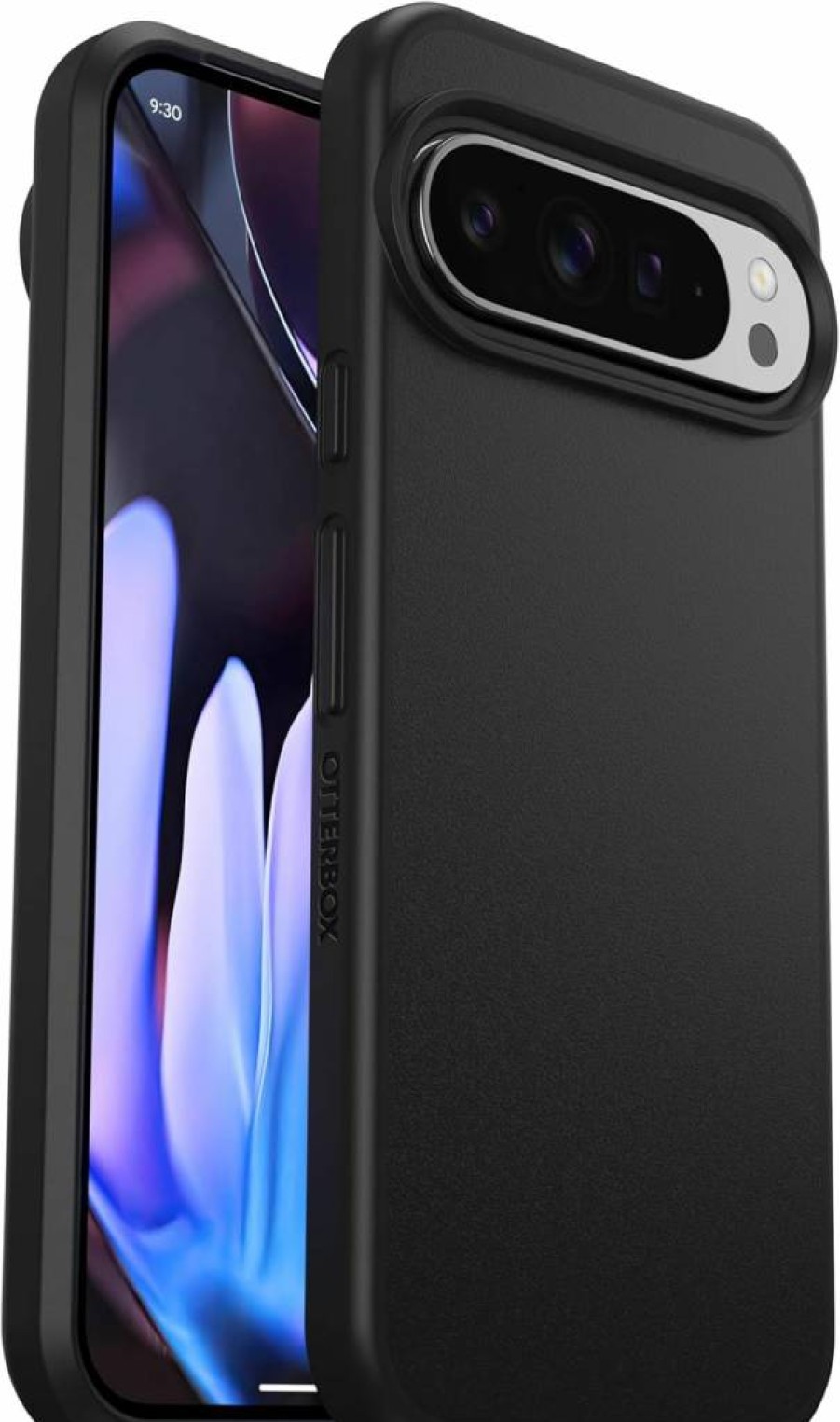 OtterBox React Series Ultra-Thin Case for Google Pixel 9 & 9 Pro - Black, Wireless Charging Compatible, Protective Raised Edges, Lightweight Pocket-Friendly Design