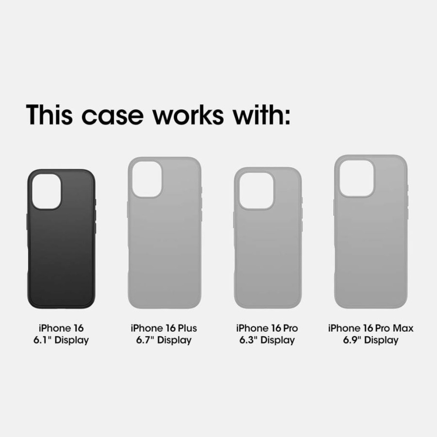 OtterBox Core Series MagSafe Case for iPhone 16 - Carnival Night Black, Rugged Rubber Design, Camera Protection, Raised Screen Edge