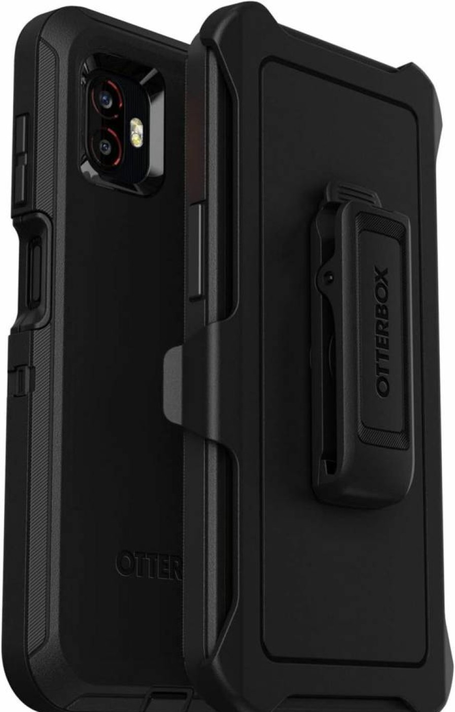 OtterBox Defender Series Rugged Case for Samsung Xcover6 Pro - Black | Heavy-Duty Protection with Holster Clip & Kickstand | Port Covers | Non-Retail Packaging