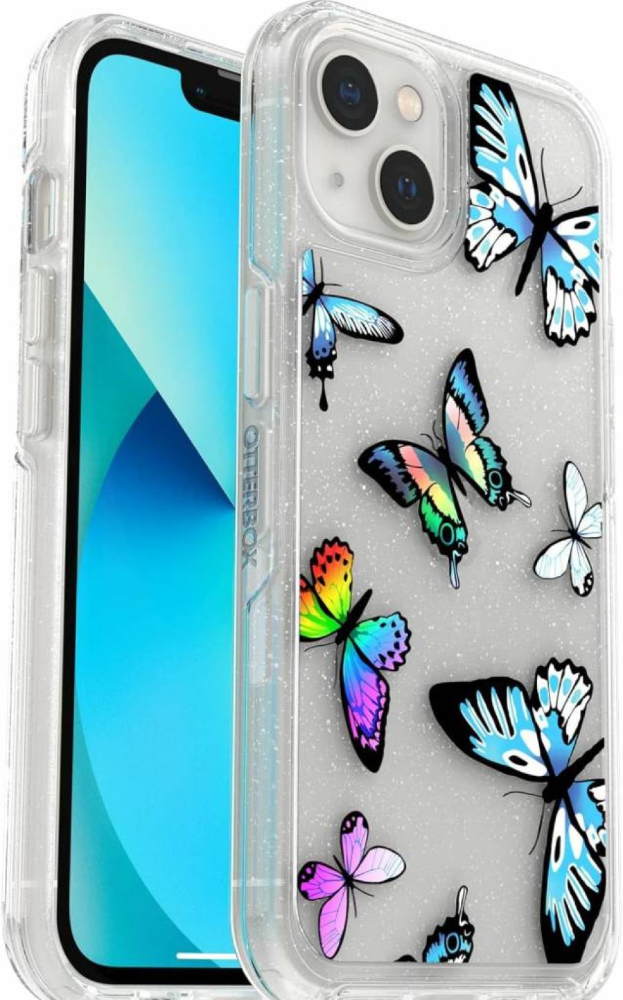 OtterBox Symmetry Series Case for iPhone 13 - Stardust Design, Slim Protective Cover with Wireless Charging & Raised Edges for Screen/Camera Protection