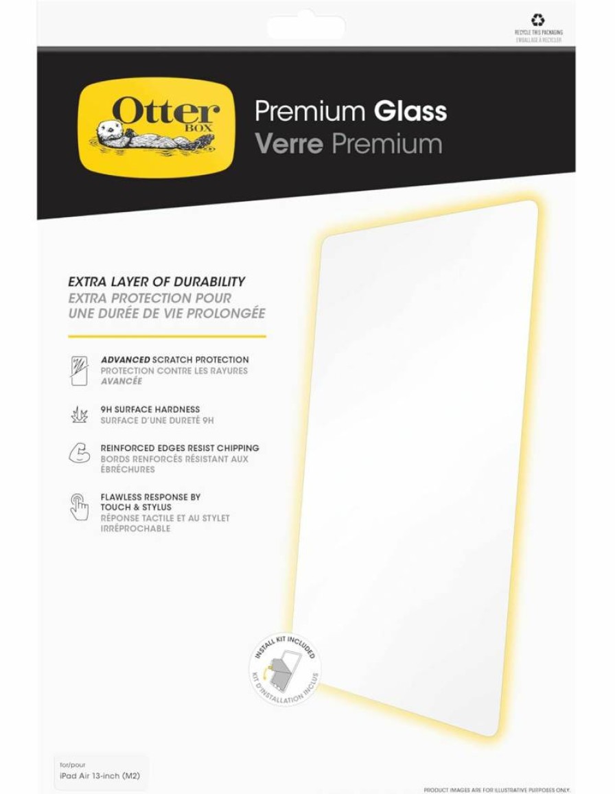 OtterBox iPad Air 13-Inch (M2 2024) Premium Tempered Glass Screen Protector - Anti-Scratch, Fingerprint Resistant, Bubble-Free Installation, Enhanced Touch Sensitivity