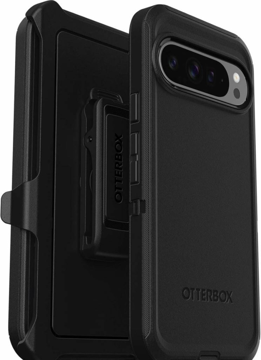 OtterBox Defender Series Case for Google Pixel 9 Pro XL - Rugged Protective Cover with Holster Clip & Kickstand, Port Protection, Blue Jeans Design (Polybag Packaging)