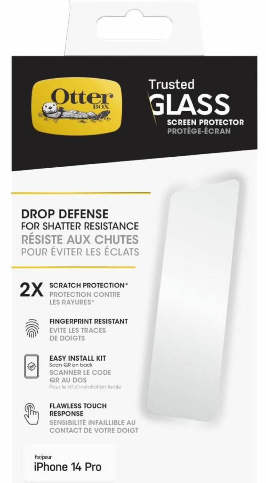 OtterBox iPhone 14 Pro Max Screen Protector - Tempered Glass, Anti-Fingerprint, Precision Fit, Enhanced Clarity, Smooth Touch Response