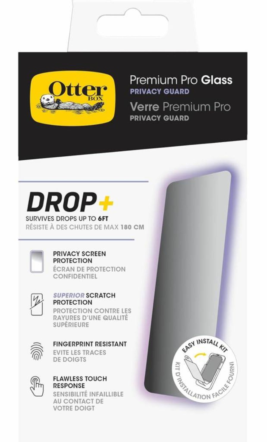 OtterBox iPhone 15 Pro Privacy Screen Protector - Premium Tempered Glass, Anti-Spy, Precision Fit, Smooth Touch, Easy Install