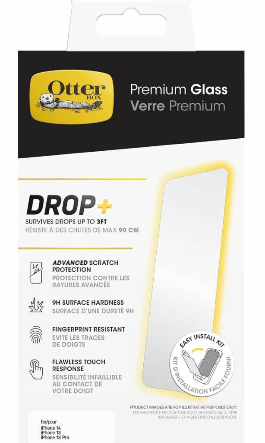 OtterBox iPhone 16E, 14, 13 & 13 Pro Tempered Glass Screen Protector - Anti-Scratch, Fingerprint Resistant, HD Clarity, Easy Install (Polybag Packaging)